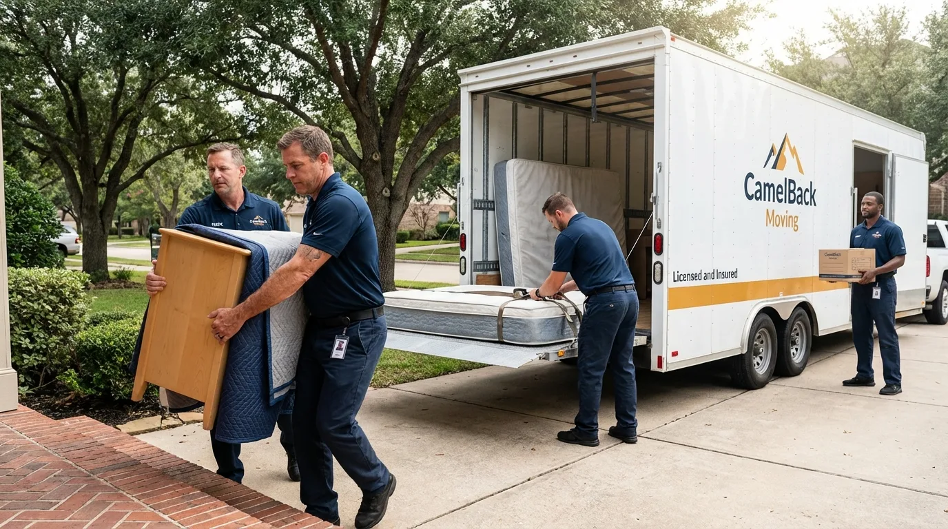 Crew loading residential truck for cross-state move from Ellsworth, KS